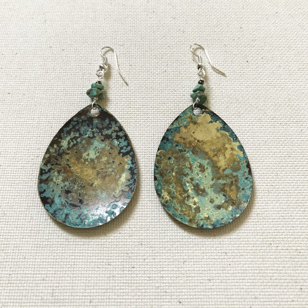 Lure Turquoise Gemstone Earrings Ocean Sea Mermaid Summer Fishing Beach Sailing - Picture 2 of 5